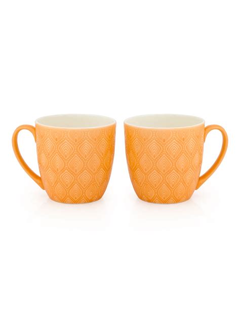 Buy Feast Kohinoor Coffee & Tea Mug Set of 6 (ORANGE) Online – Clay ...