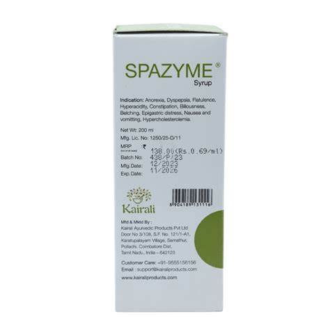 Spazyme Gastric Syrup Ayurvedic Antacid Syrup for Gastric Problem