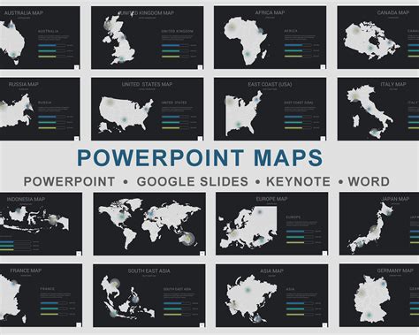 PowerPoint Map Template 的图像结果