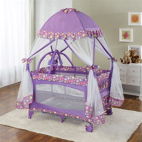 Big Oshi Portable Deluxe Purple Playard with Canopy Net India | Ubuy