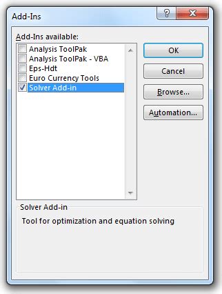 Image result for What Is Function of Solver Add In