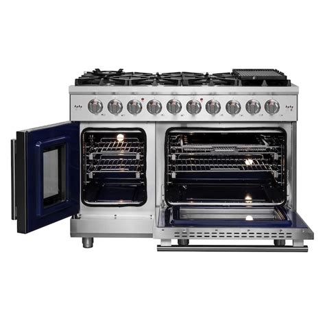 FORNO Massimo 48-in 8 Burners 4.32-cu ft / 2.26-cu ft Steam Cleaning ...