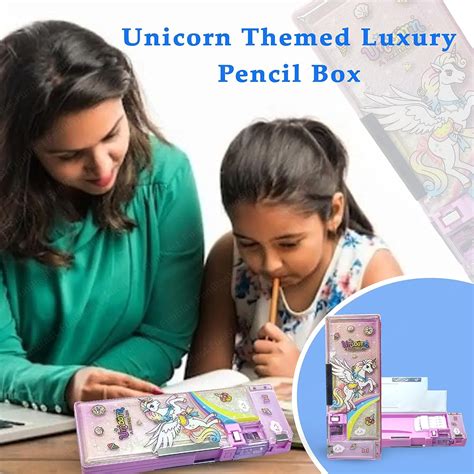 Magnetic Pencil Case with Sharpener – Unicorn Themed Luxury Pencil Box ...