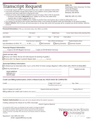 Wsu Transcripts - Fill Online, Printable, Fillable, Blank | pdfFiller