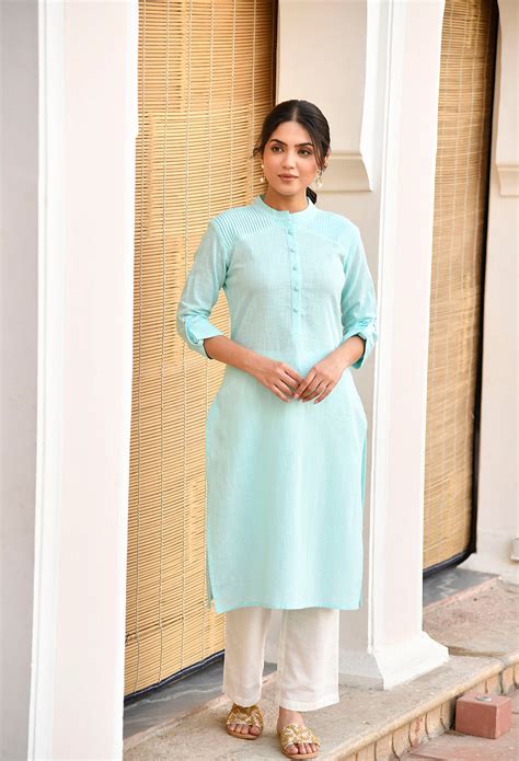 Light Blue Pintucks Set
