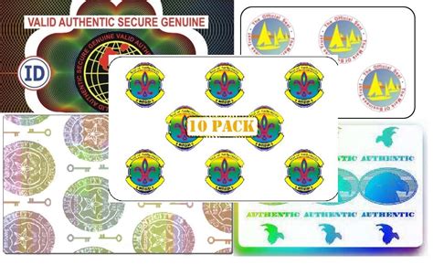 Buy Pack of 10 Holographic Overlays for ID Cards - Assorted Designs ...