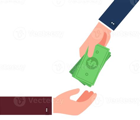 Businessman hand giving money Vector Illustration.Pay for something ...