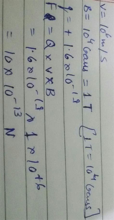 A proton of velocity 10 6 ms -1 is moving perpendicular to a uniform ...