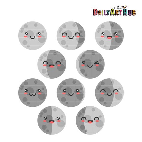Happy Moon Phases Clip Art Set – Daily Art Hub – Free Clip Art Everyday - Moon Phases Clip Art