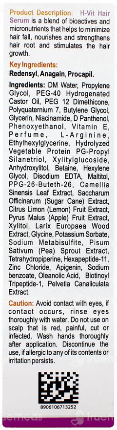 H Vit Hair Serum 60ml - Uses, Side Effects, Dosage, Price | Truemeds