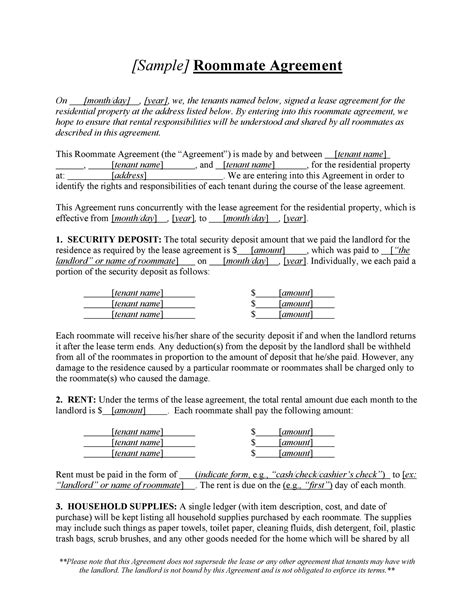 40+ Free Roommate Agreement Templates & Forms (Word, PDF)