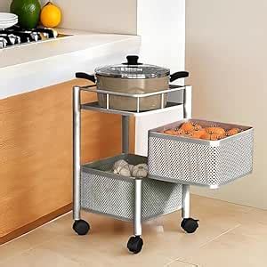 MASHUR FAB-2-Tier Square Multipurpose Kitchen Storage Trolley with ...