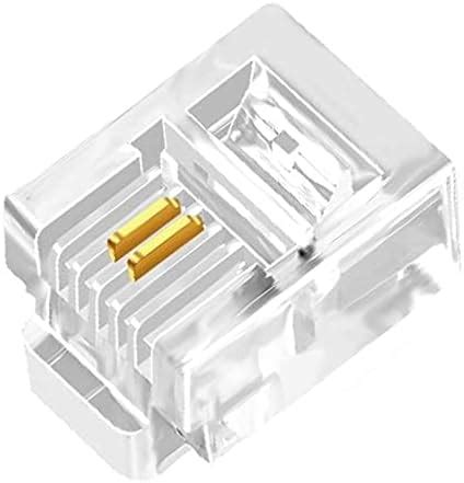 Thrifty Tech RJ11 6P2C Plug, Pack of 100, Transparent Telephone Jack ...