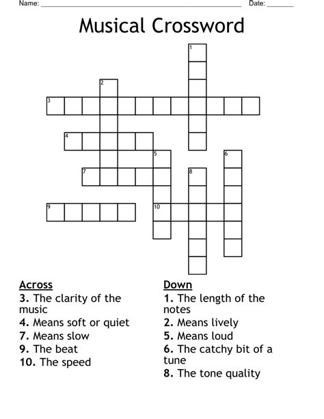 Musical Crossword - WordMint