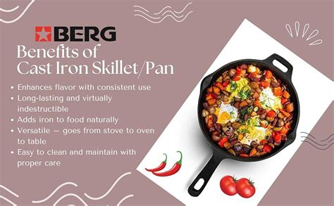 Buy BERG Preseasoned Cast Iron Fry Pan/Skillet with Long Handle|Medium ...