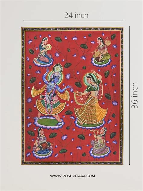 RADHA KRISHNA'S MELODIC RAS LEELA PICHWAI (HANDPAINTED) – Posh Pitara