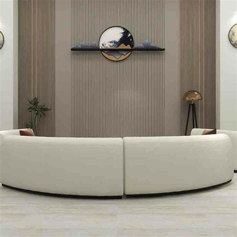 BH Engineered White Curved Sofa Set - BuildHUB