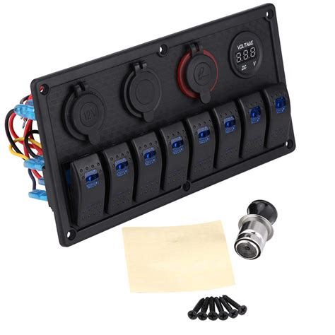 Toggle Switch Control Panel Overload Protection 8 Gang Led Rocker ...