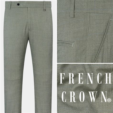 Davys Gray Textured Premium Wool-Blend Pant For Men