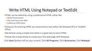 Image result for Notepad HTML Introduction Tutorial