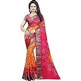 Buy I-Trendz Women's Mono Net Saree With Unstitched Blouse Piece ...