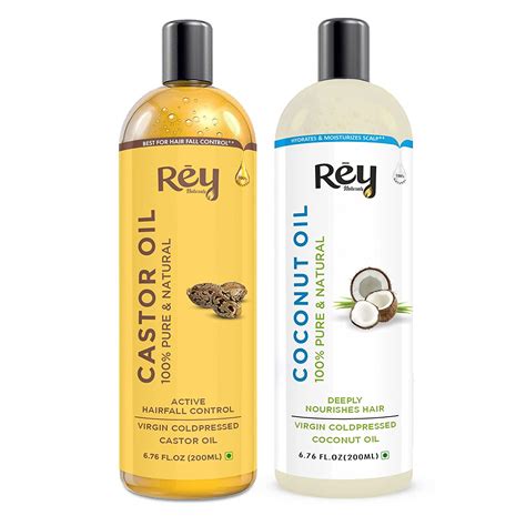 Rey Naturals Castor Oil (Arandi Oil) - Premium Cold Pressed for Hair