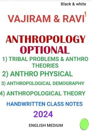 Vajiram & Ravi ( Anthropology Handwritten Clas Notes ) 4 Booklet 2024 ...