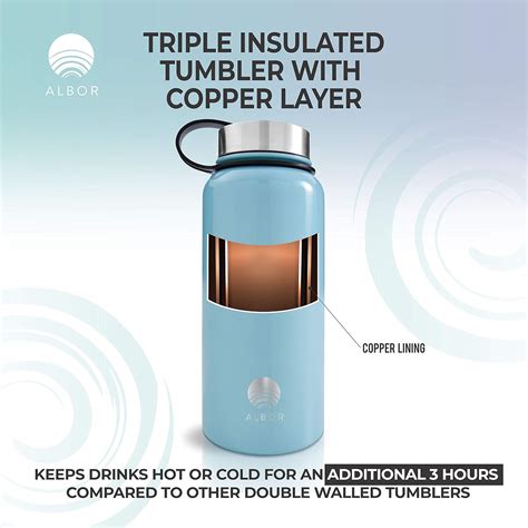 Buy ALBOR Insulated Water Bottle with Straw, 32 Oz - 100% Leak-Proof ...