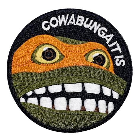 Cowabunga It Is Patch Embroidery Velcro Backed Morale Patch – Defence Q ...