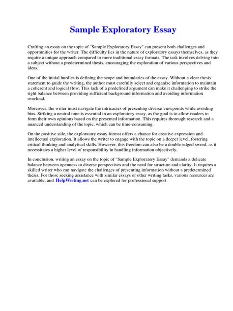 Image result for Exploratory Essay Example