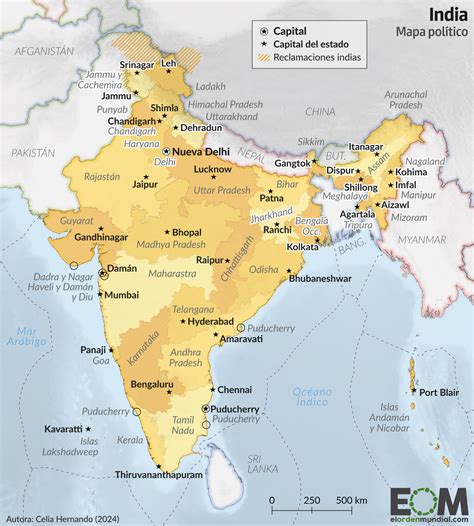 El mapa político de India - Mapas de El Orden Mundial - EOM