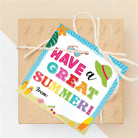 Printable Summer Gift Tag, PDF Have a Great Summer Gift Tag, Last Day ...
