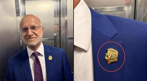 Trump Loyalist Sports 'Troubling' Trump Golden Bust Lapel Pin: 'Makes ...