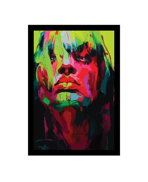 Woopme Aesthetic Girl Oil Paint Synthetic Wood Wall Hanging Photo Fram ...