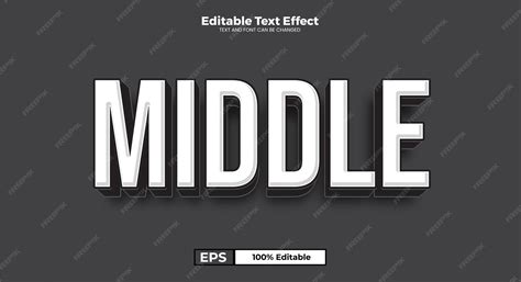 Middle editable text effect in modern trend style | Premium Vector
