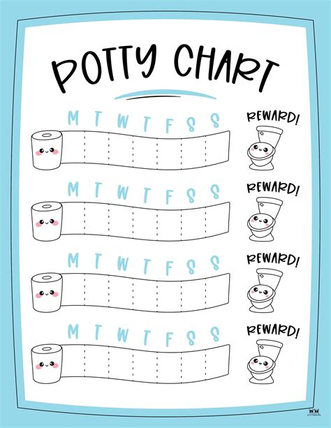 Printable Potty Training Charts - 20 Pages | Printabulls