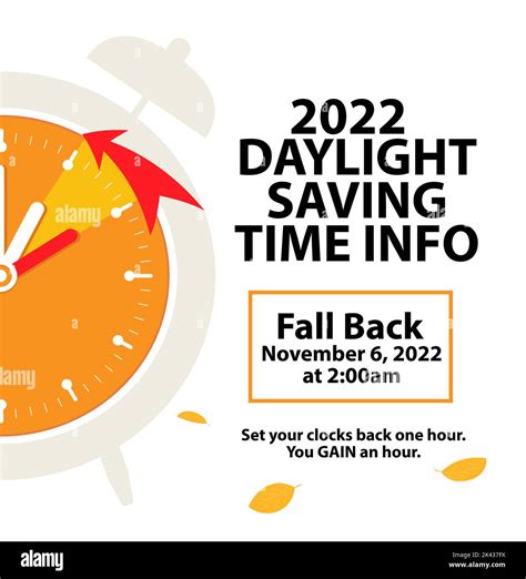 Daylight saving time ends 6 november 2022, banner. Clock change back ...