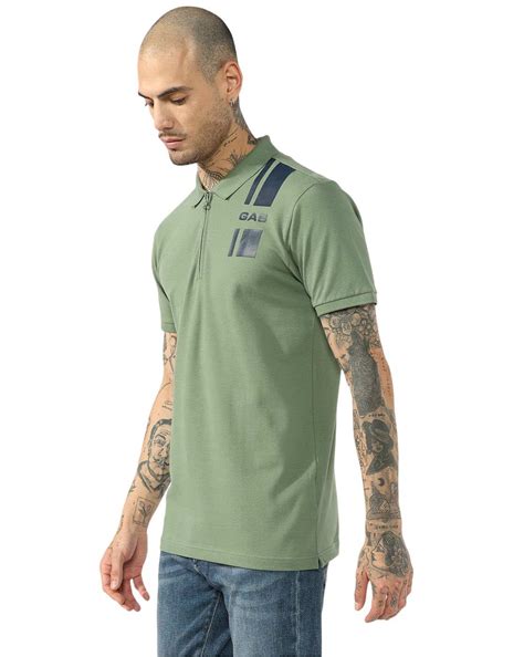 "GAS" Chest Stripes Regular Fit Polo T-Shirt