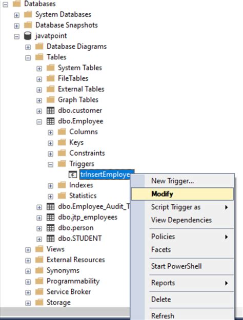 Triggers SQL Server Update 的图像结果