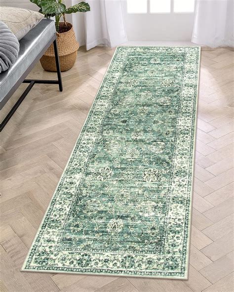 Amazon.com: MUJOO Hallway Runner Rug 2'x8' Green Long Rug Runners Boho ...