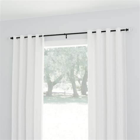 Style Selections Talia 48-in to 84-in Matte Black Steel Single Curtain ...