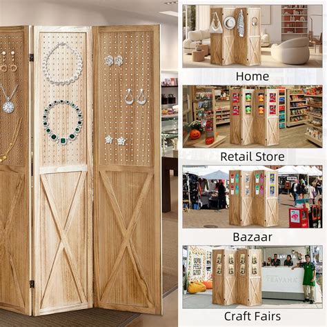 Asnefeli Pegboard Display 4 Panel Room Divider, Peg Board India | Ubuy