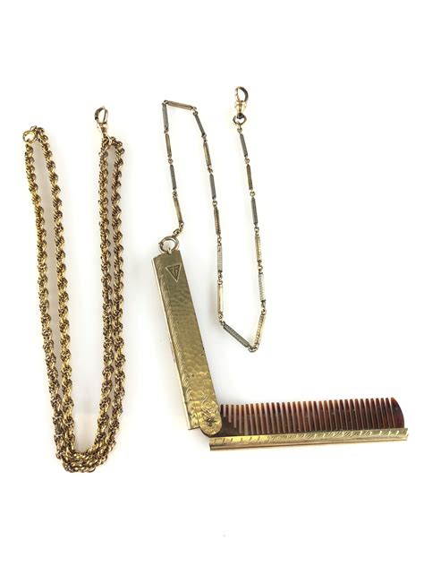 Lot - 2pc Vintage Gold Filled Pocket Watch Fobs