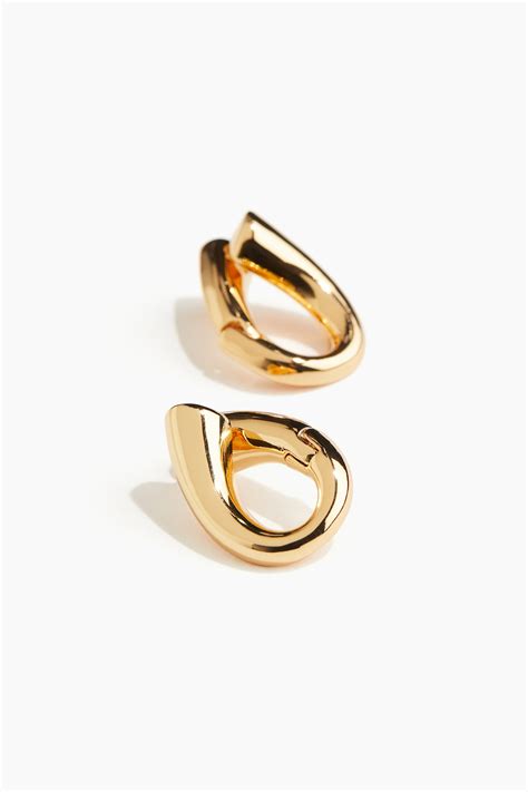 Gold-plated hoop earrings - Gold-coloured - Ladies | H&M IN