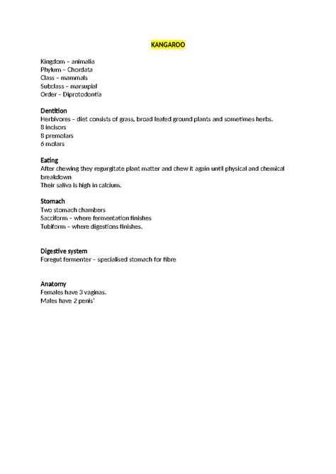 Kangaroo notes - KANGAROO Kingdom – animalia Phylum – Chordata Class – mammals Subclass ...