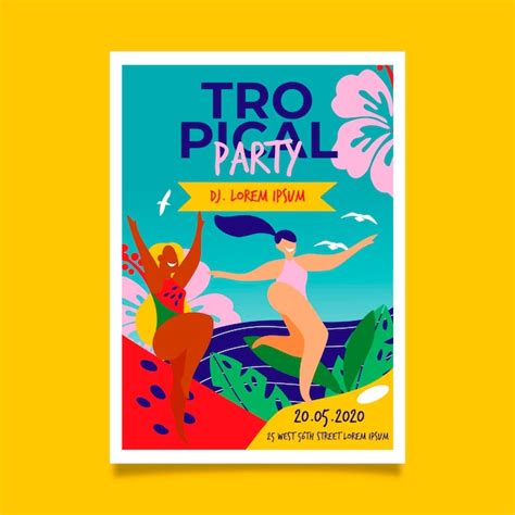 Tropische Partyplakatschablone | Kostenlose Vektor