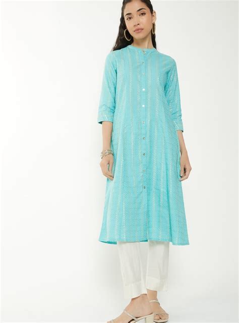 Buy Women Woven Design A-line Kurta Online at just Rs. 999.0 ...