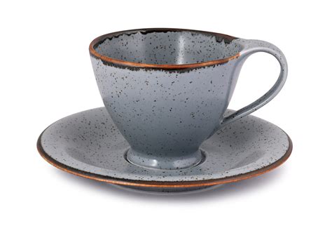 Matt Grey Sky - 12 PC. CUP AND SAUCER SET (AP - 119) – Hitkari Potteries