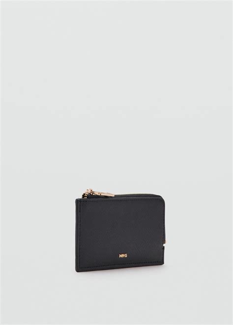 Saffiano-effect card holder with zip - Women | MANGO Vietnam