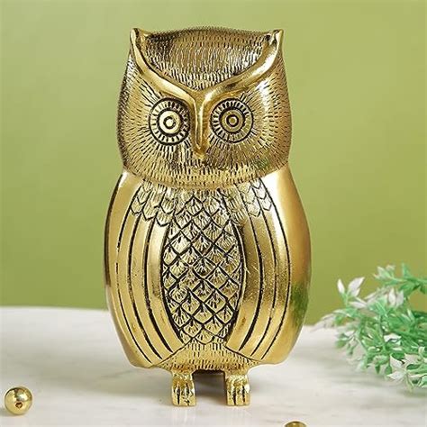 CraftVatika Metal Owl Decorative Statue Showpiece for Money Wisdom ...